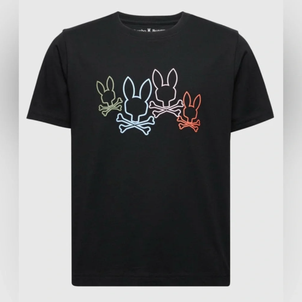 NWT [Psycho Bunny] Silverdale Graphic Short-Sleeved Black T-Shirt Youth S (7/8) - Picture 2 of 9